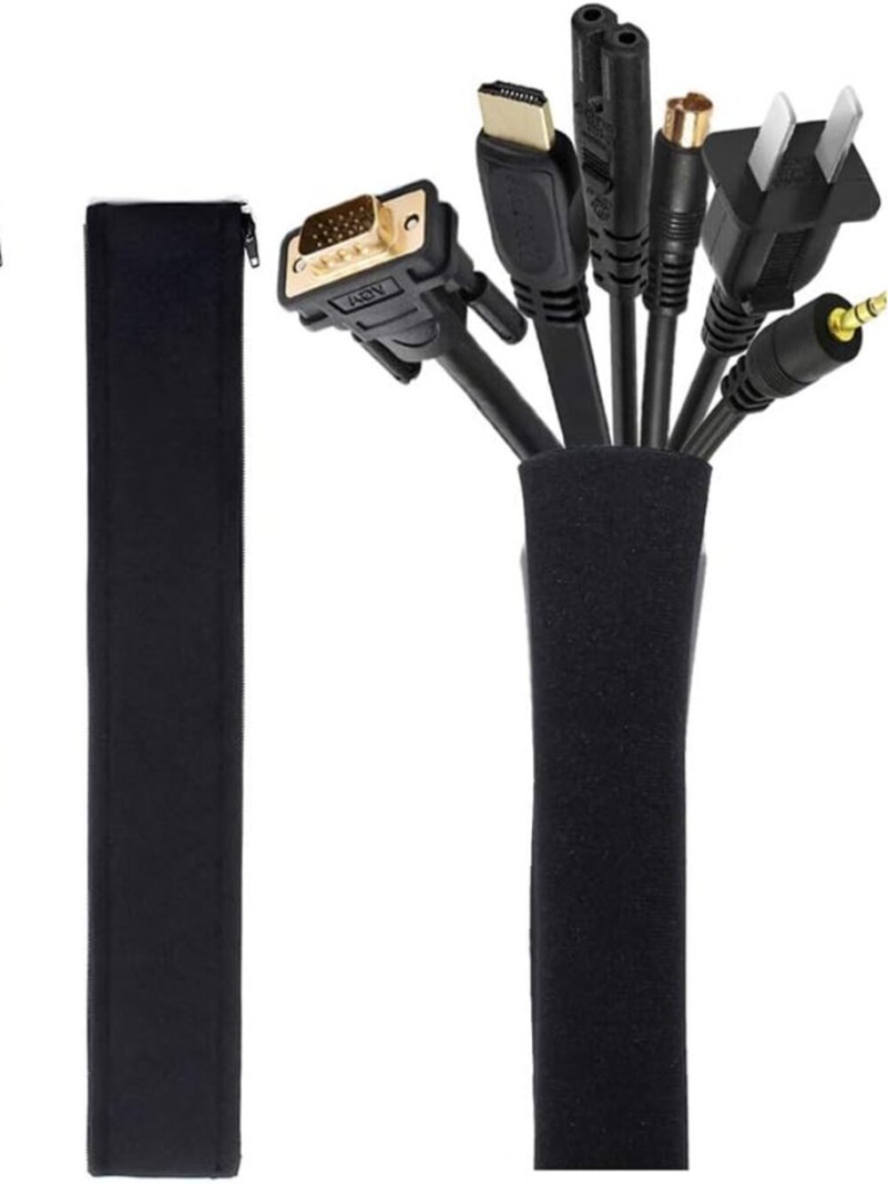 JOTO 4 Pack Cable Management Sleeve 19-20 Inches -Black